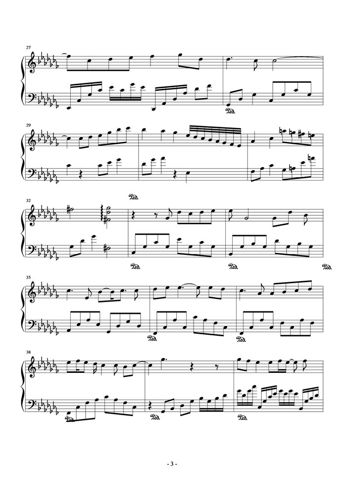 仰望星空-原调钢琴曲谱（图3）