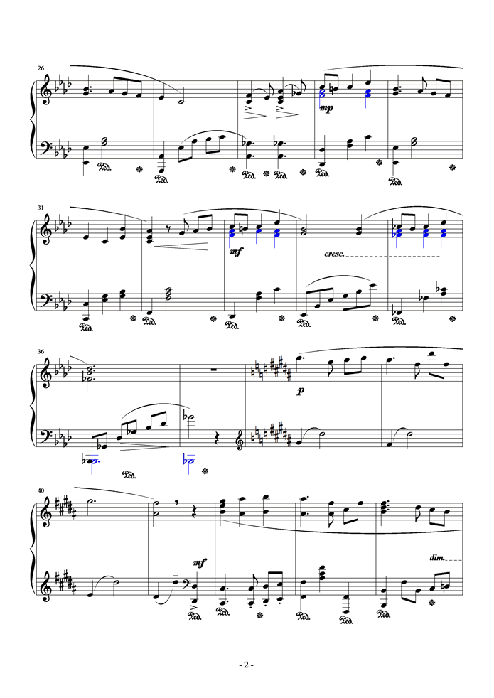 人魚第一章钢琴曲谱（图2）