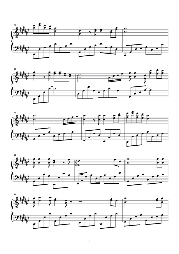 汤潮-狼爱上羊(演奏版)钢琴曲谱（图3）