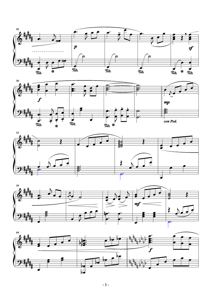 人魚第一章钢琴曲谱（图3）