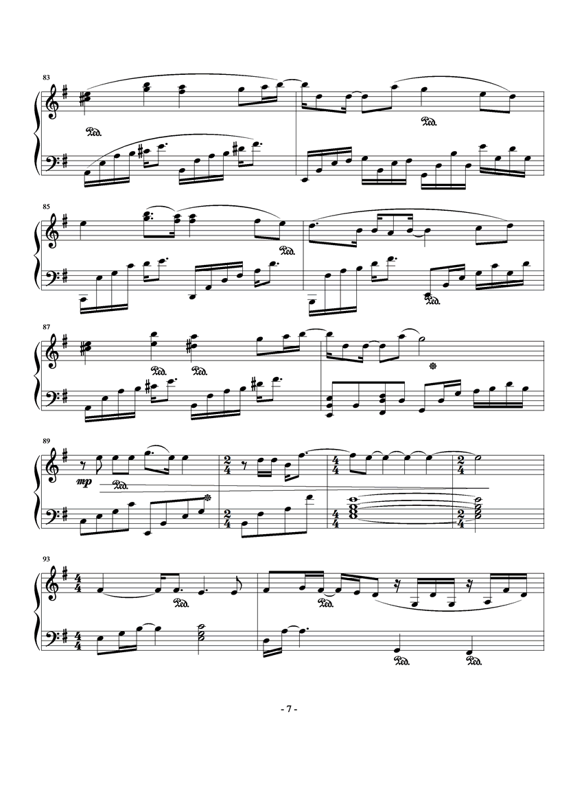 伤城秘密钢琴曲谱（图8）