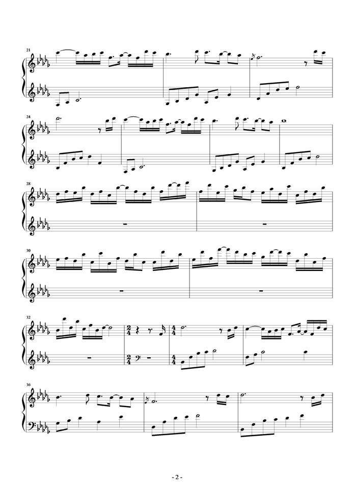 空房间钢琴曲谱（图2）
