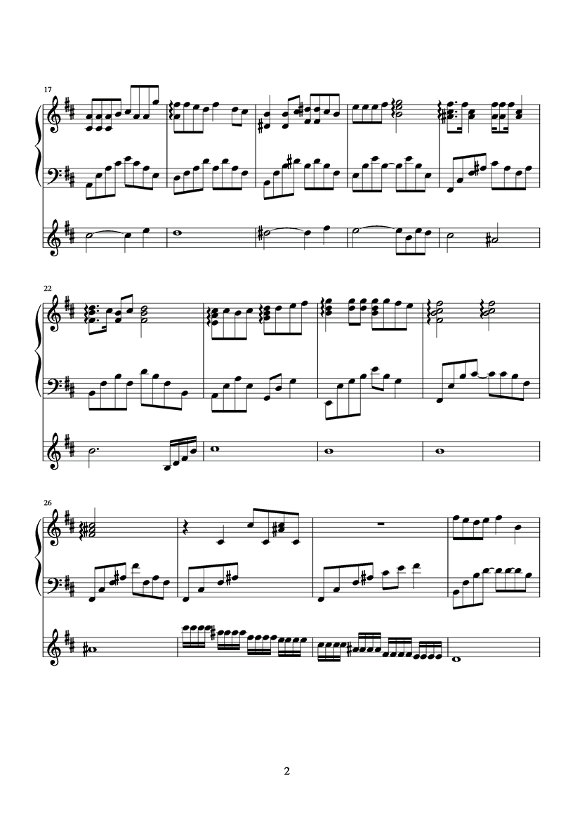 赤的疑惑钢琴曲谱（图2）