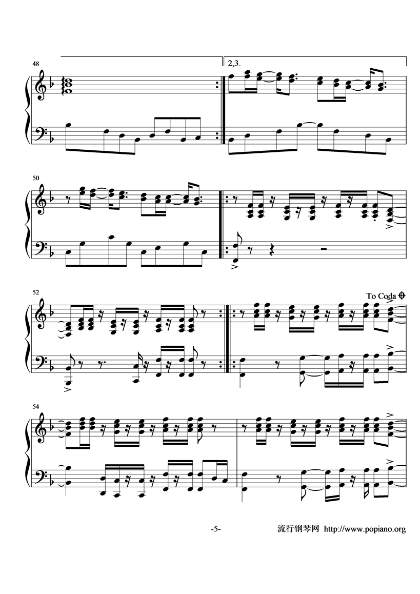 Swept Away钢琴曲谱（图5）