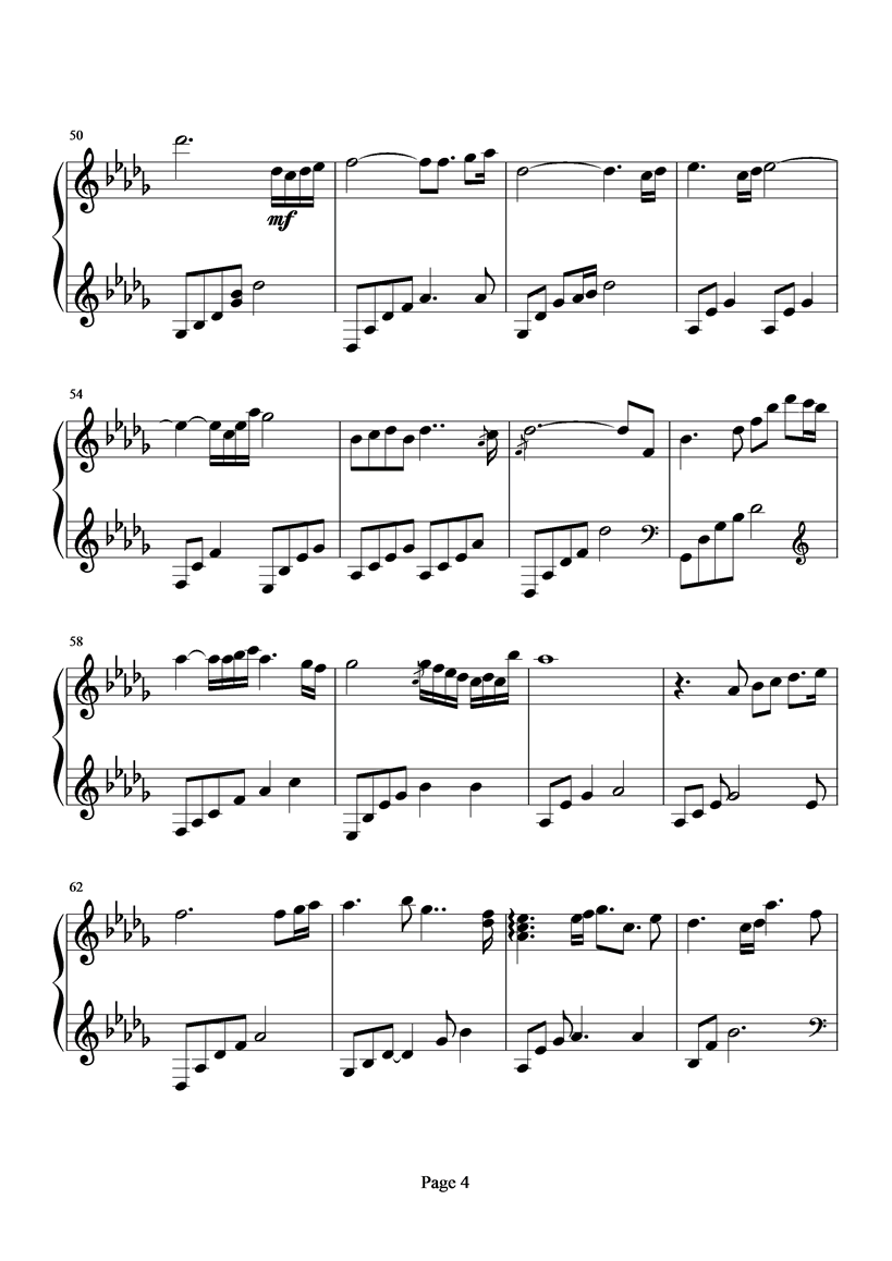 beautiful lady钢琴曲谱（图4）