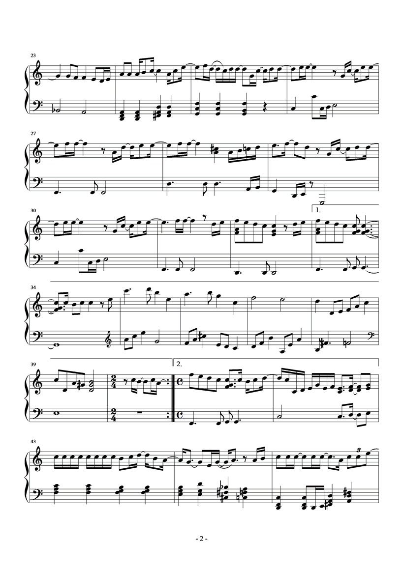 即便再过十年—悲伤恋歌钢琴曲谱（图2）