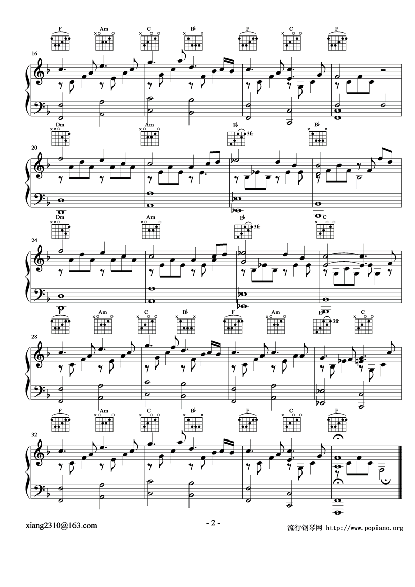 a day with out rain钢琴曲谱（图2）
