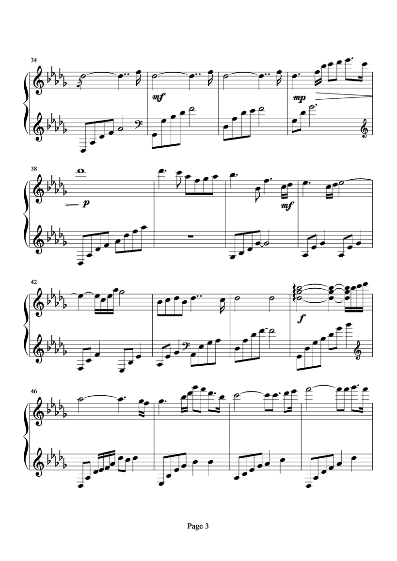 beautiful lady钢琴曲谱（图3）