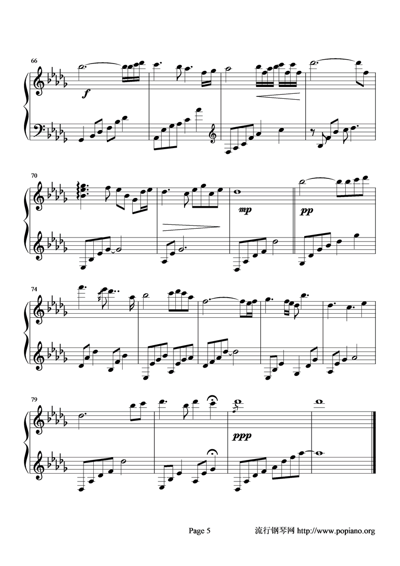 beautiful lady钢琴曲谱（图5）
