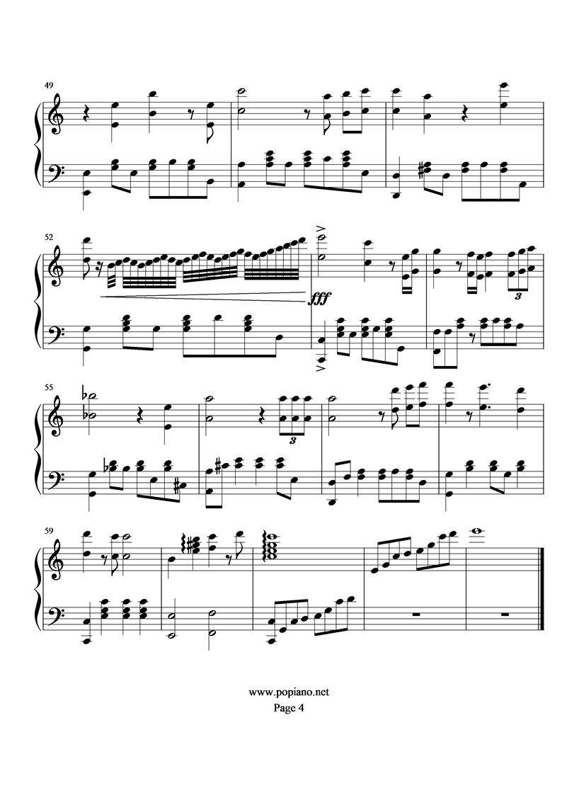 《圣斗士星矢》第七感钢琴曲谱（图4）