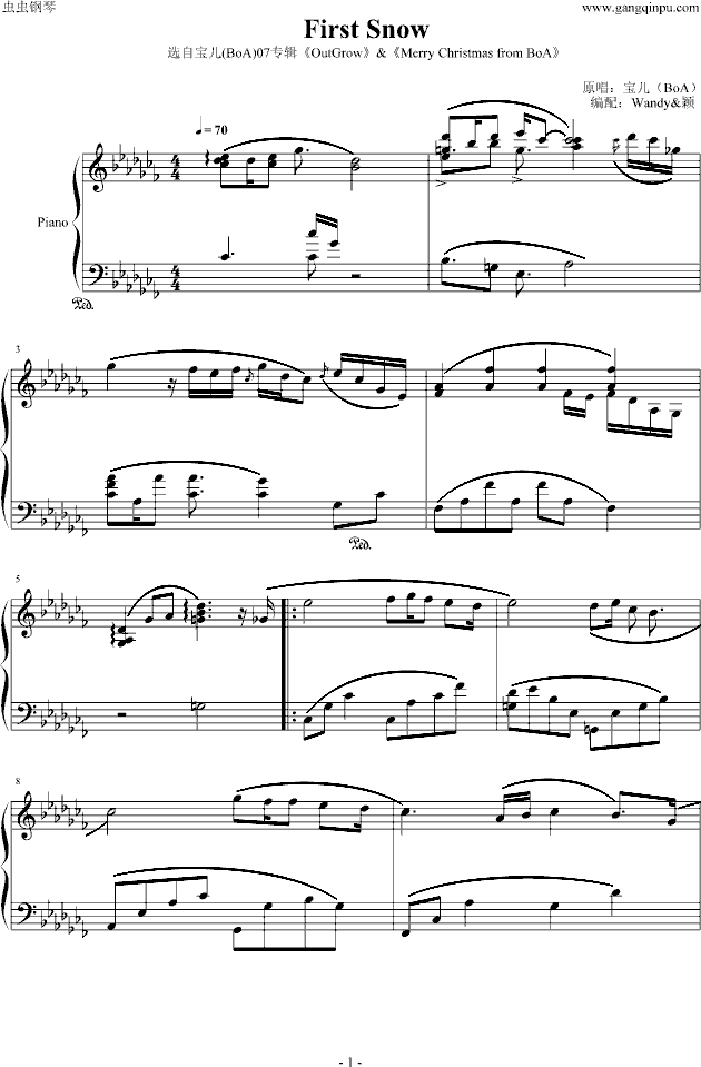 First Snow钢琴曲谱（图1）
