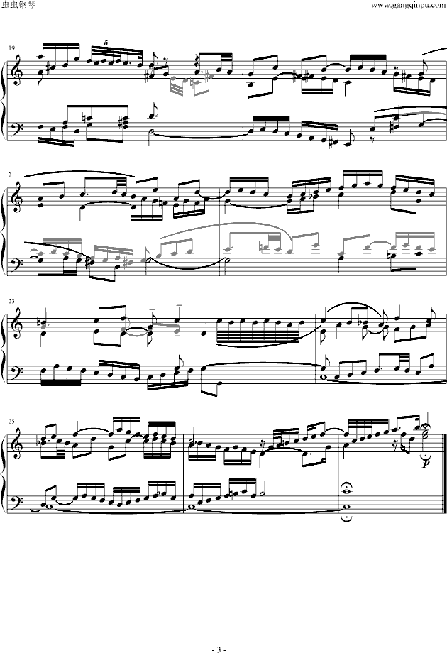 巴赫C大调赋格钢琴曲谱（图3）