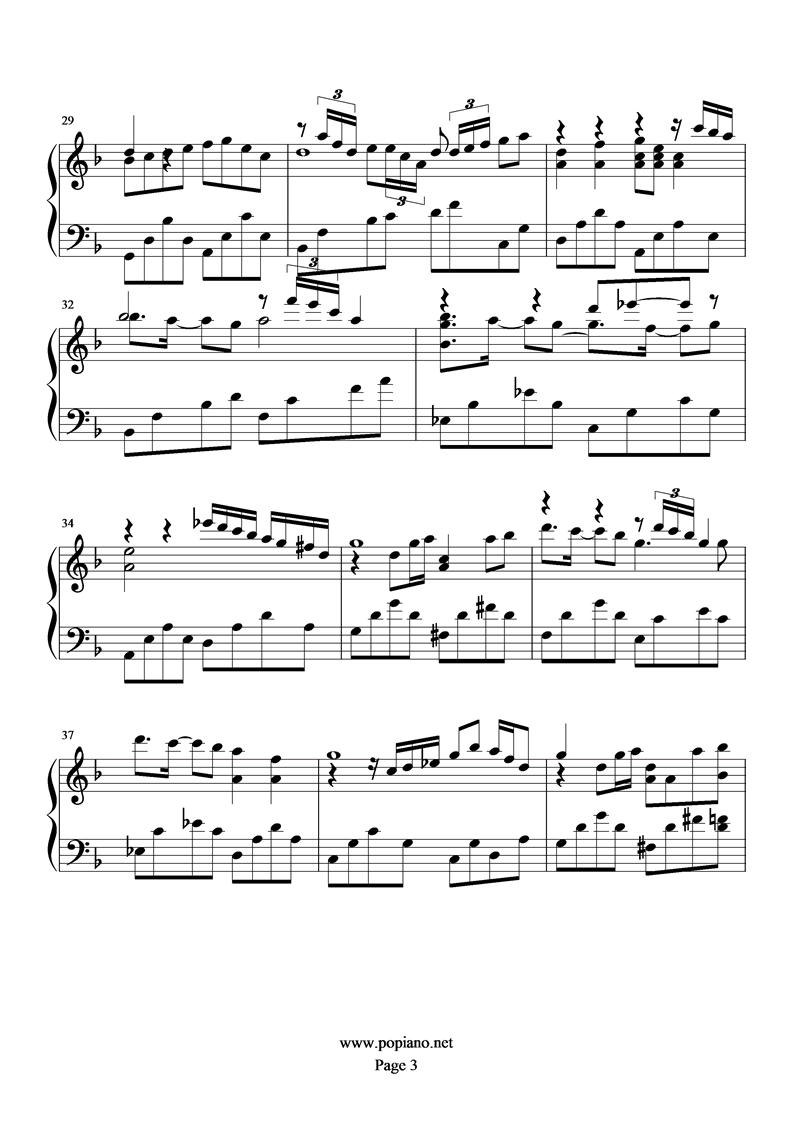 《圣斗士星矢》蓝色梦旅人钢琴曲谱（图3）