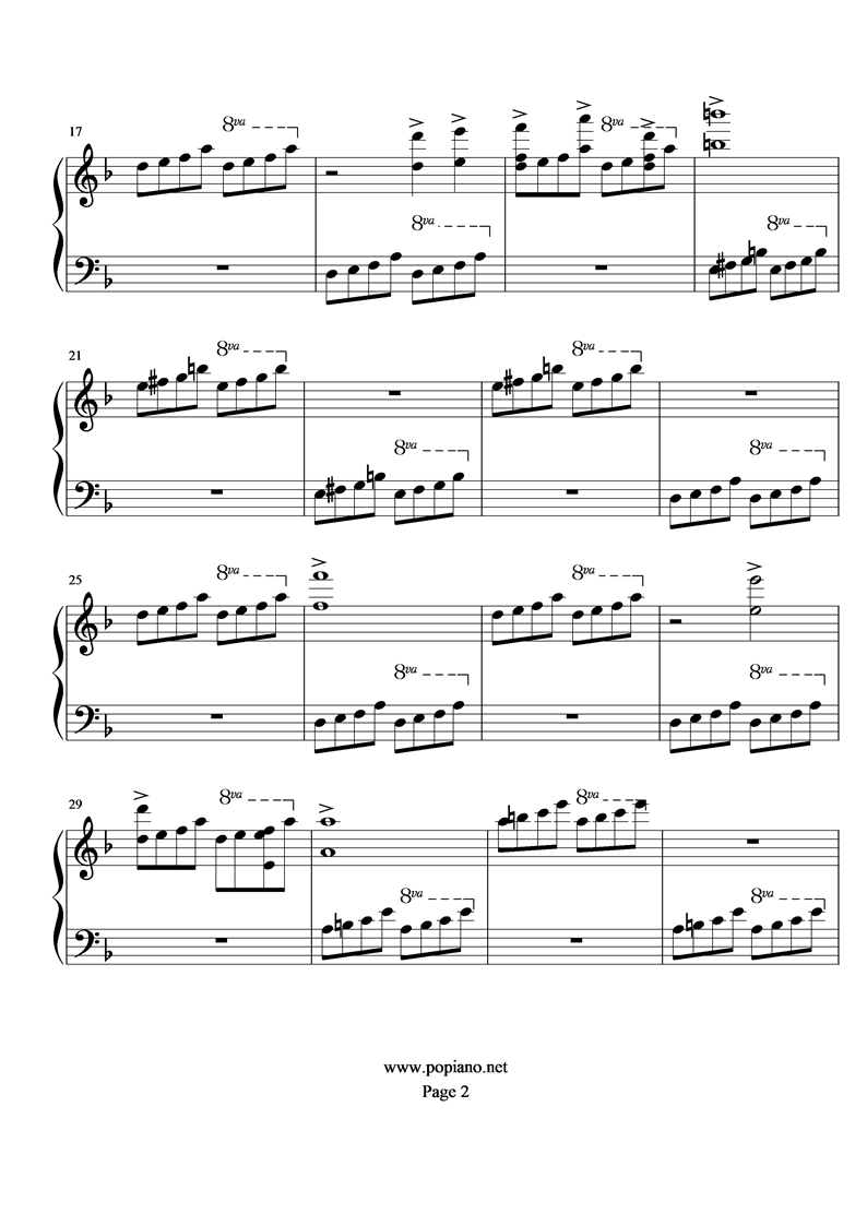 《圣斗士星矢》神秘小宇宙钢琴曲谱（图2）