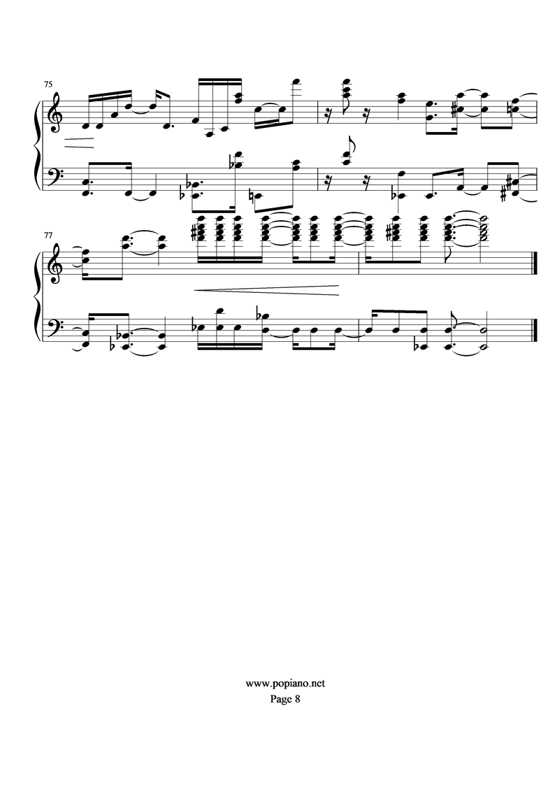 《圣斗士星矢》天马梦想钢琴曲谱（图8）