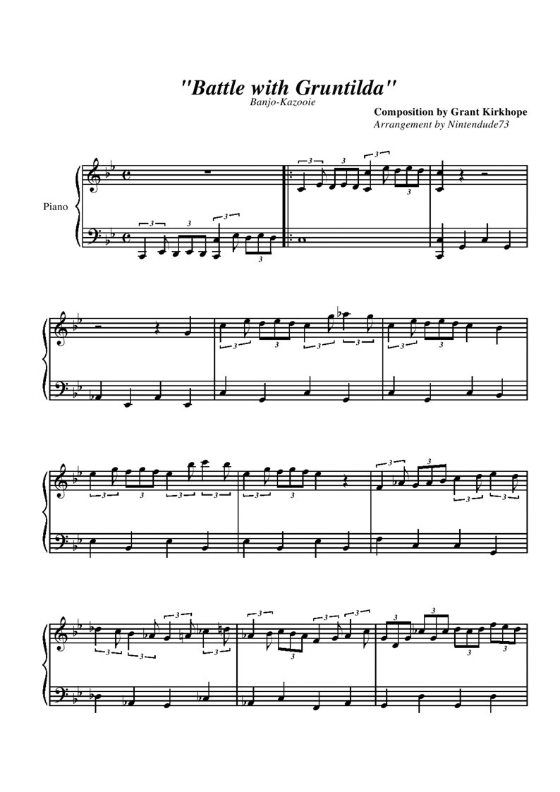 battle with gruntilda钢琴曲谱（图1）