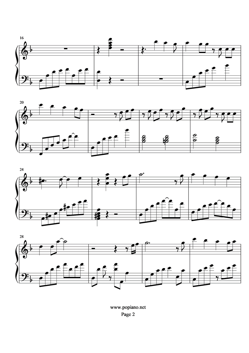 《圣斗士星矢》青铜幻想钢琴曲谱（图2）