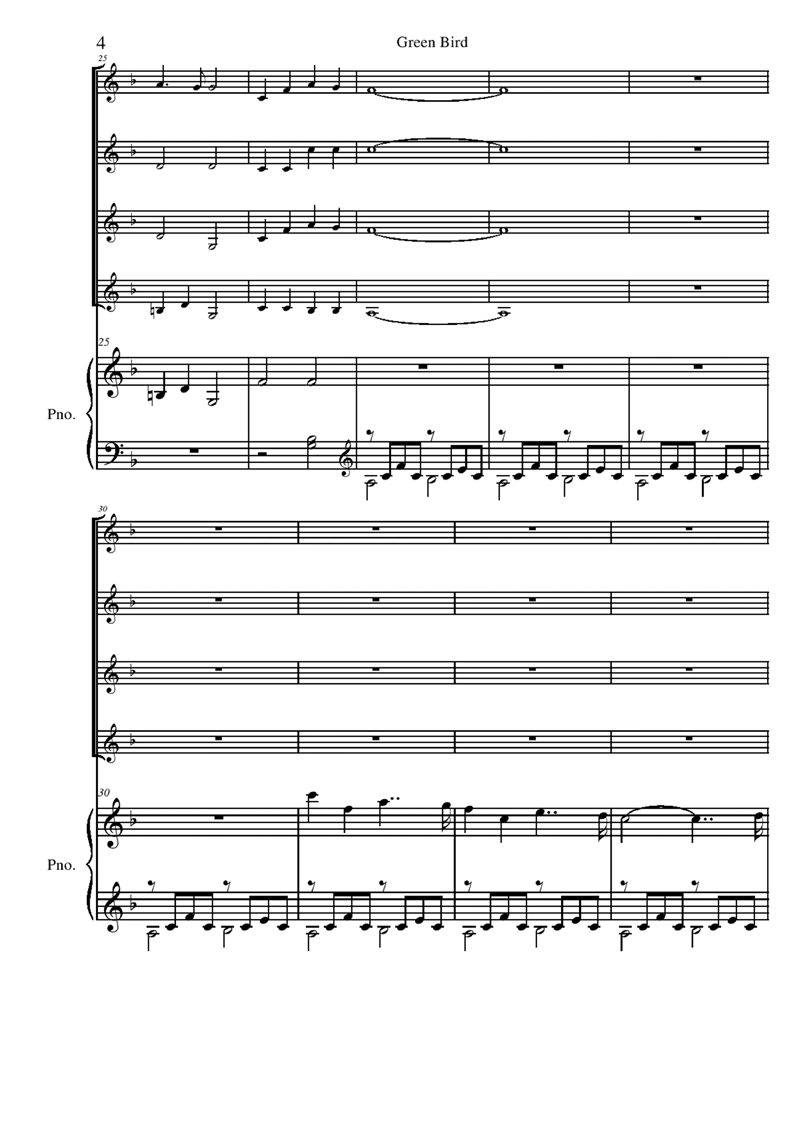 Green Bird钢琴曲谱（图4）