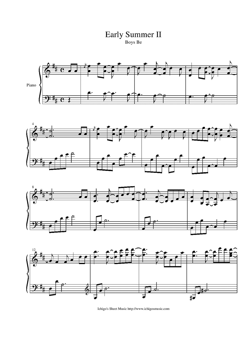 Early Summer II钢琴曲谱（图1）