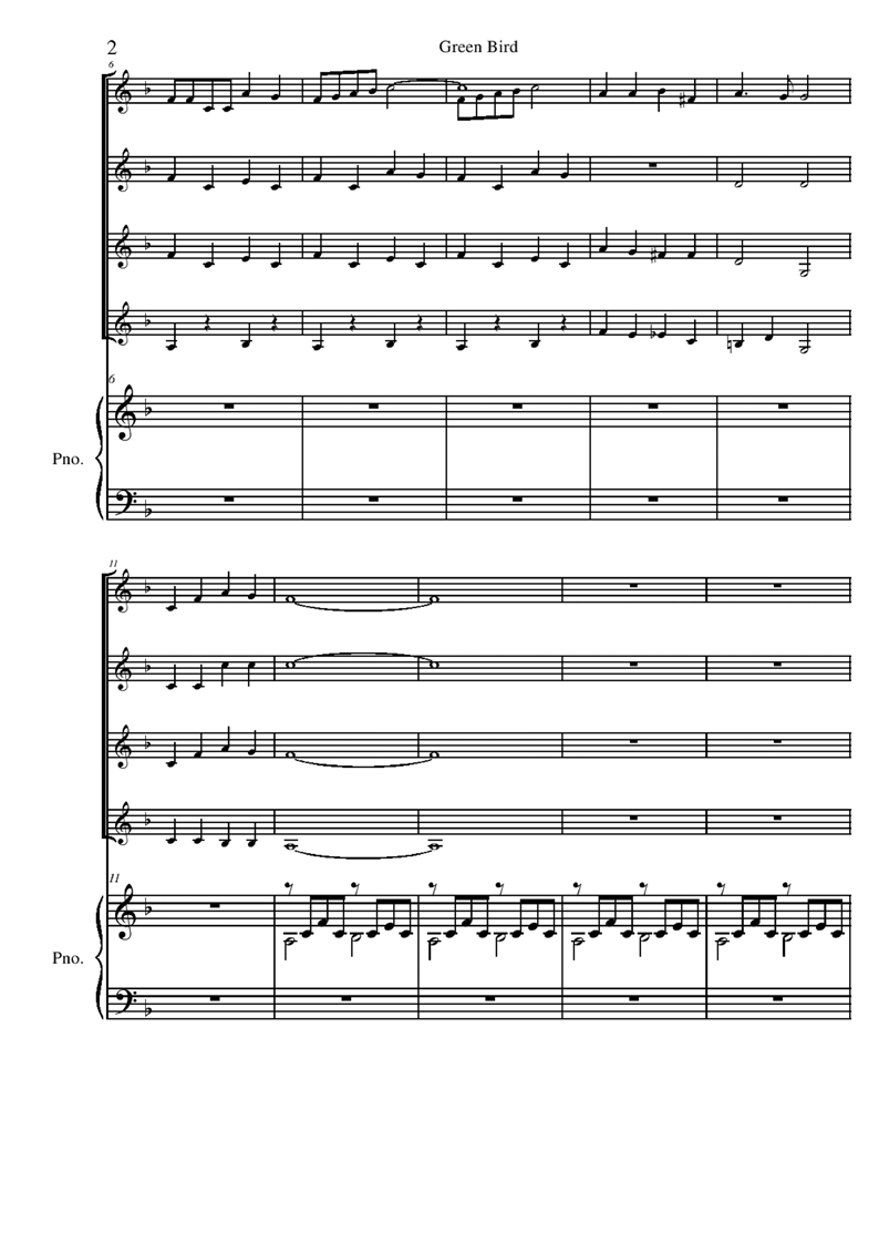 Green Bird钢琴曲谱（图2）