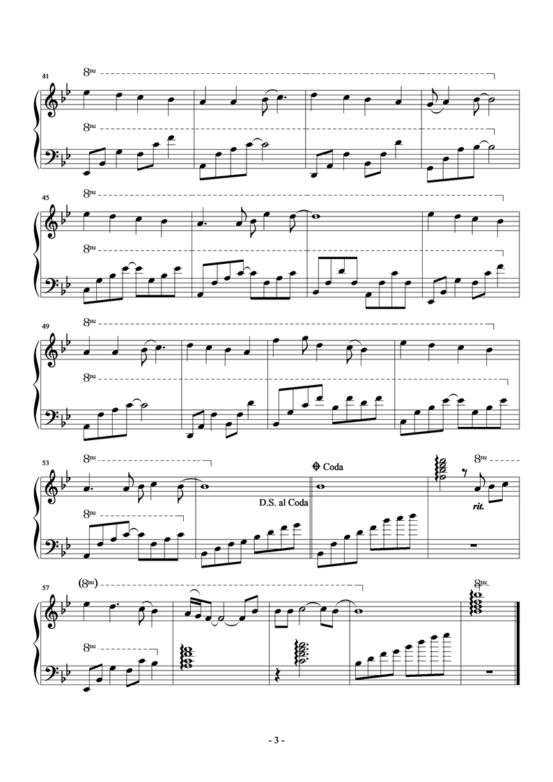 甜蜜约定钢琴曲谱（图3）