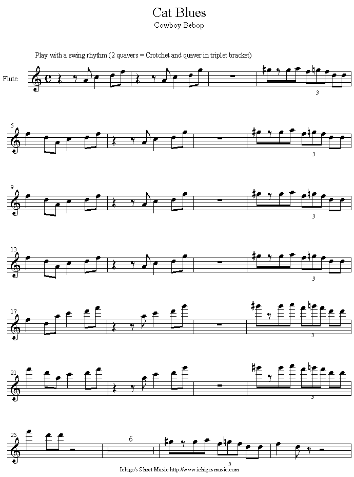 cat_blues钢琴曲谱（图1）