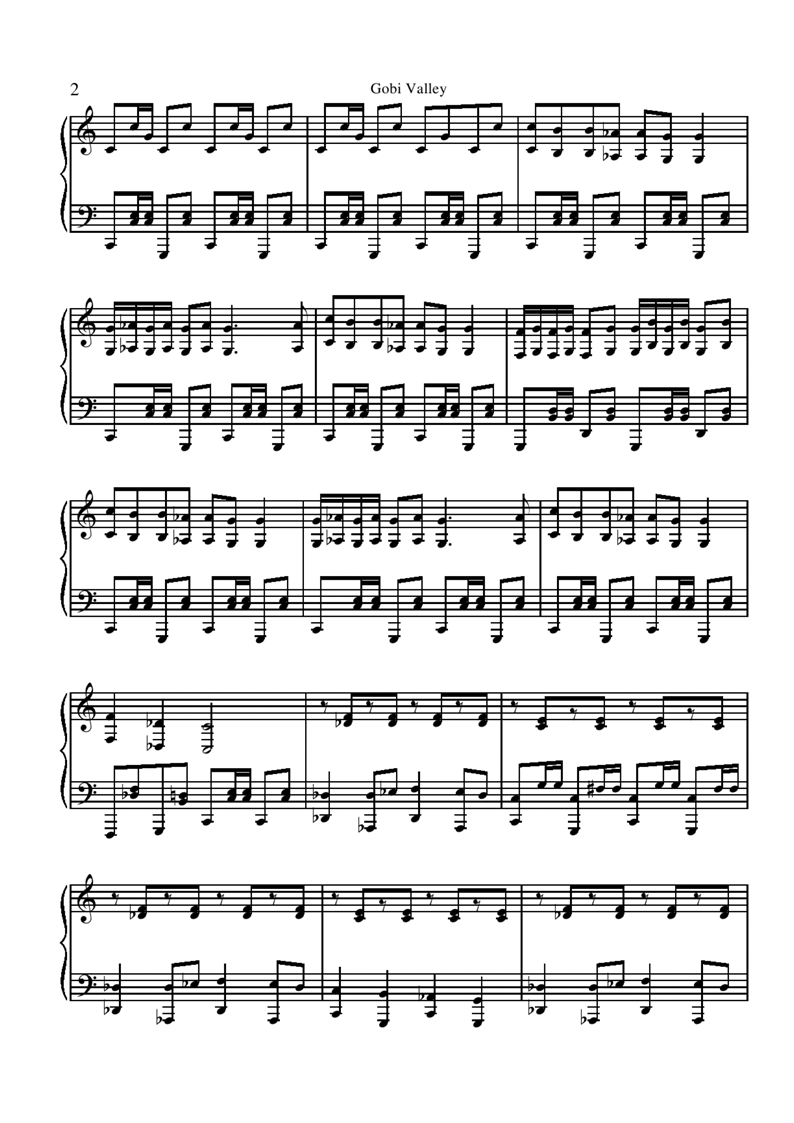 gobi valley钢琴曲谱（图2）