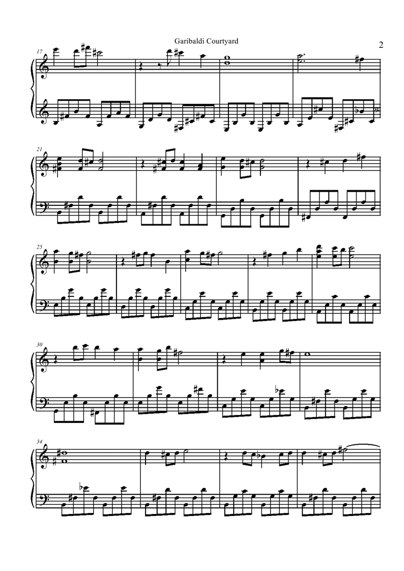 Garibaldi Courtyard钢琴曲谱（图2）