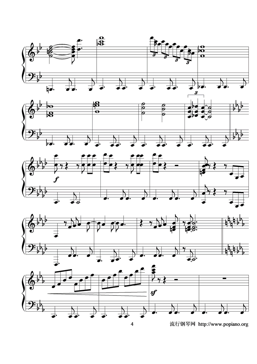感伤的混成曲钢琴曲谱（图4）