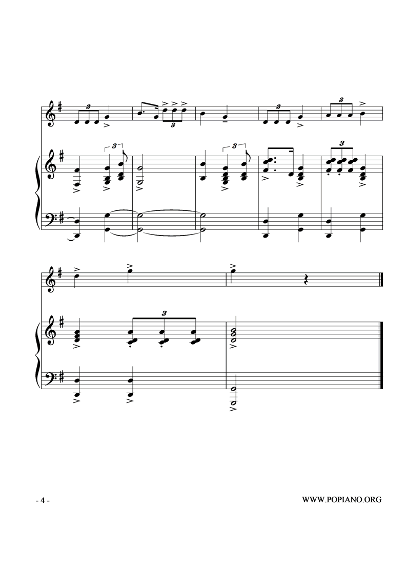 中华人民共和国国歌钢琴曲谱（图4）