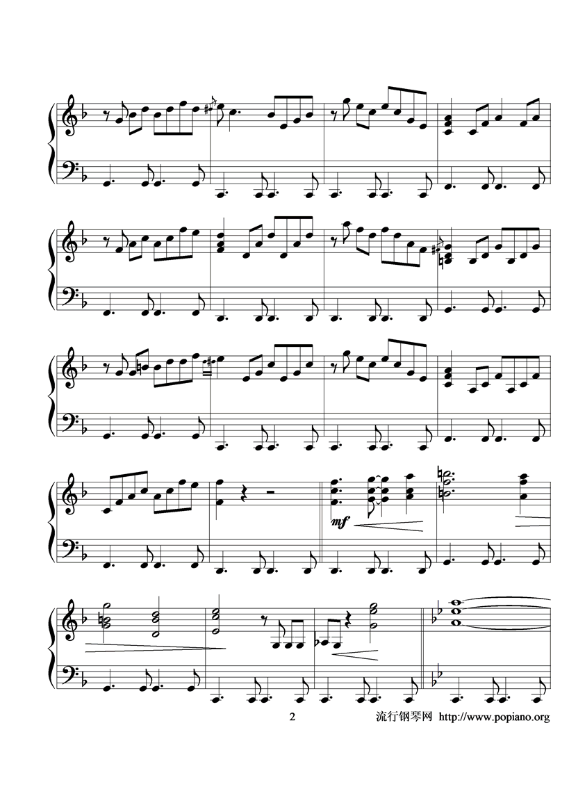 感伤的混成曲钢琴曲谱（图2）