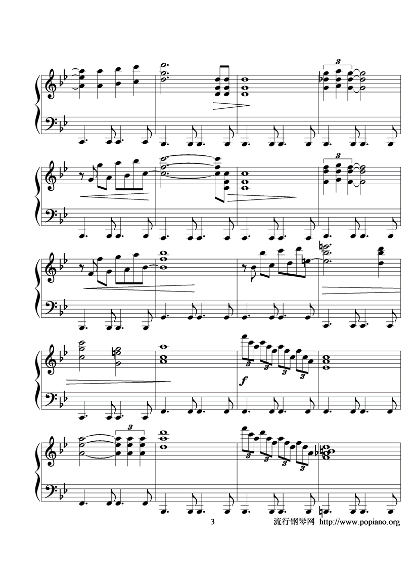 感伤的混成曲钢琴曲谱（图3）