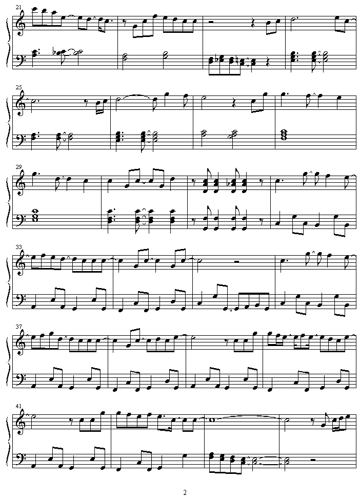 tooi  kono  machi  de钢琴曲谱（图2）