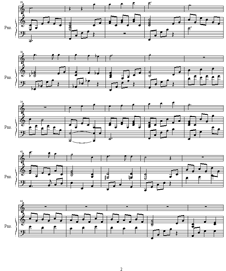 yoru no uta钢琴曲谱（图3）