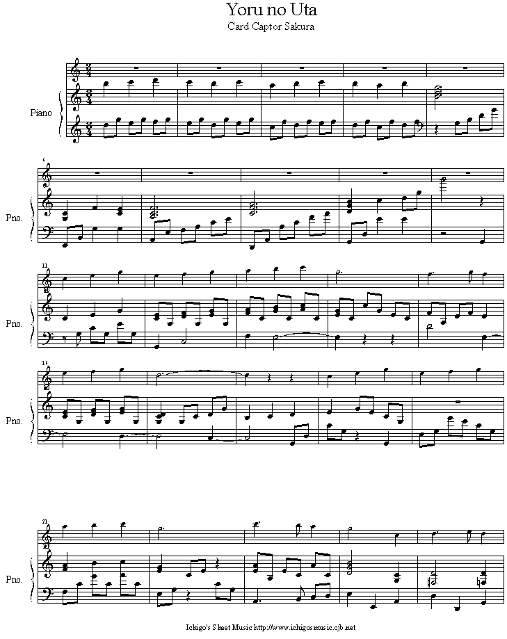 yoru no uta钢琴曲谱（图2）