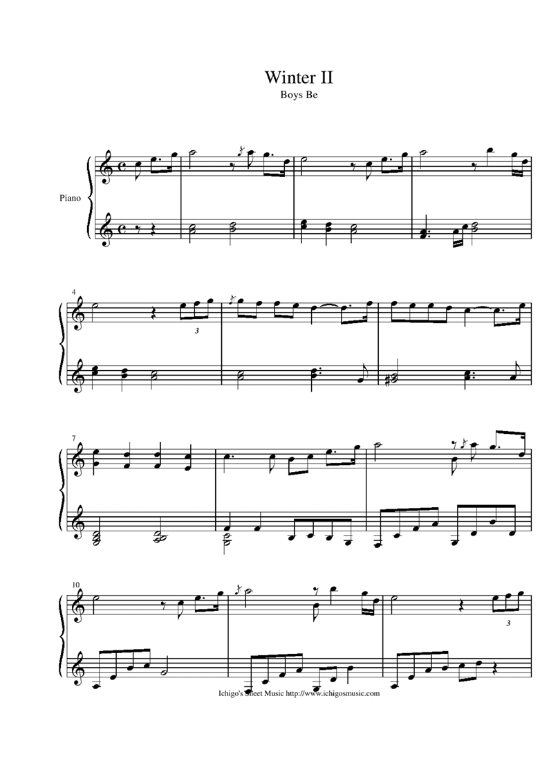 Winter II钢琴曲谱（图1）
