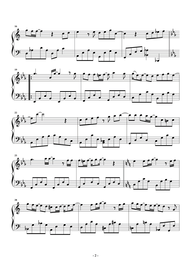 情牵钢琴曲谱（图2）