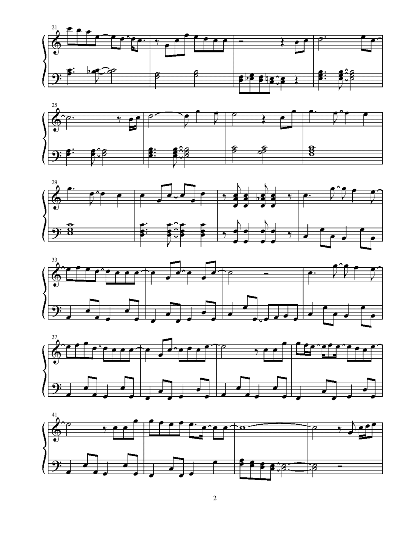 Tooi Kono Machi De钢琴曲谱（图2）