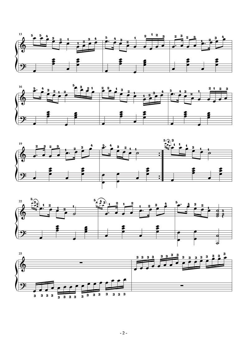沧海一声笑钢琴曲谱（图2）