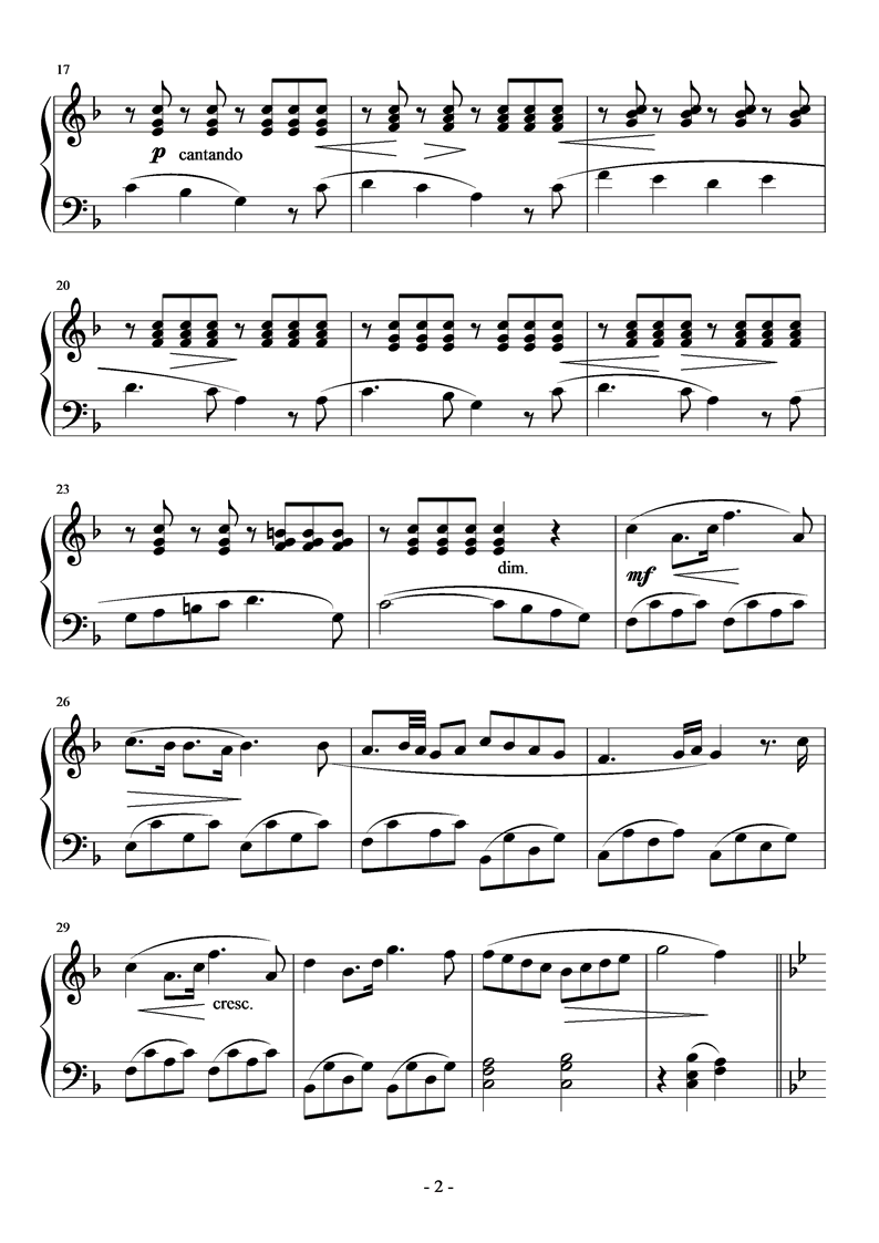 石楠玫瑰钢琴曲谱（图2）
