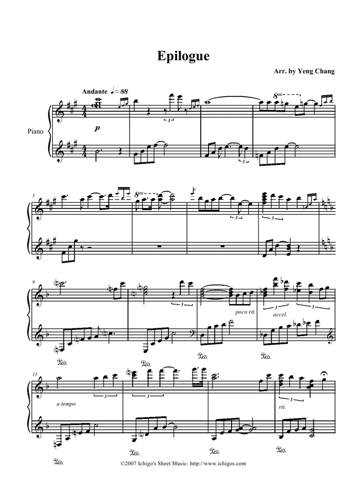 Epilogue钢琴曲谱（图1）