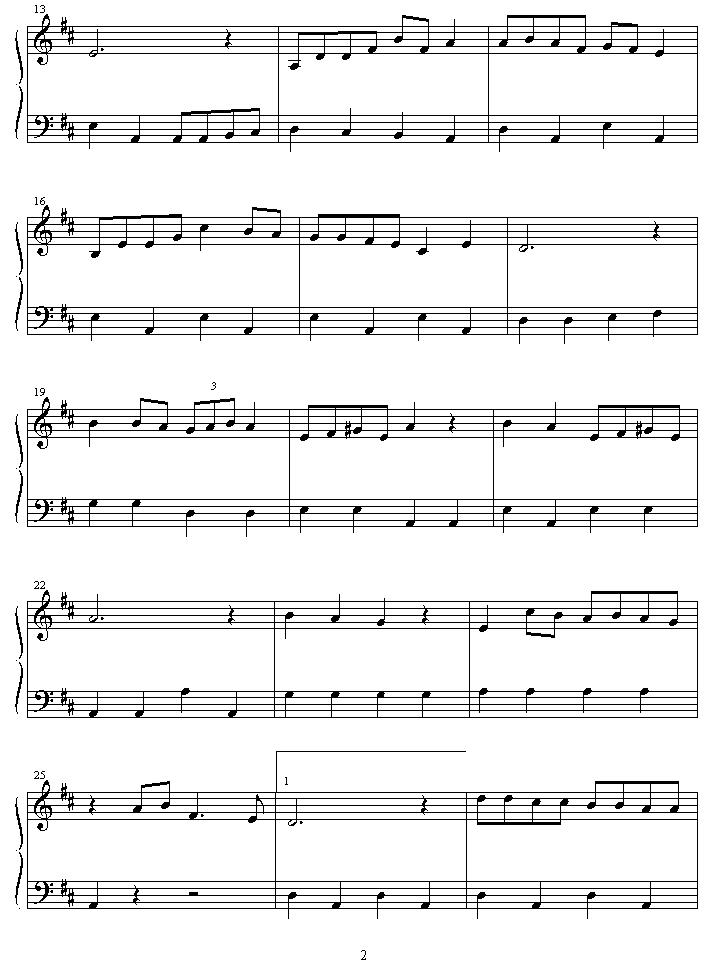 doraemondoraemon_no_uta钢琴曲谱（图2）