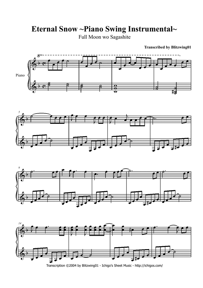 Eternal Snow钢琴曲谱（图1）
