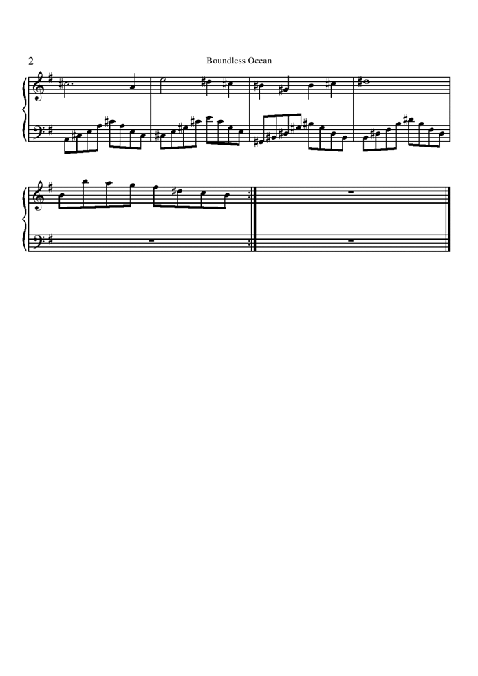 Boundless Ocean钢琴曲谱（图2）
