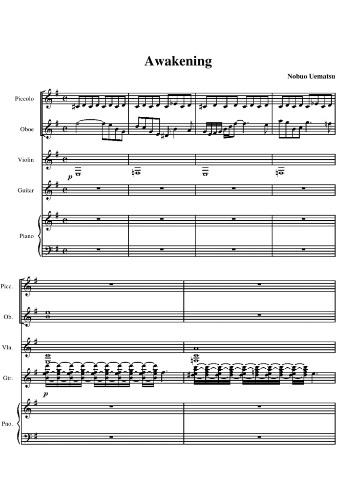 Awakening钢琴曲谱（图1）