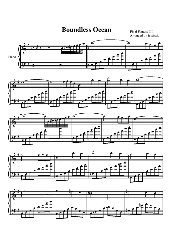 Boundless Ocean钢琴曲谱（图1）