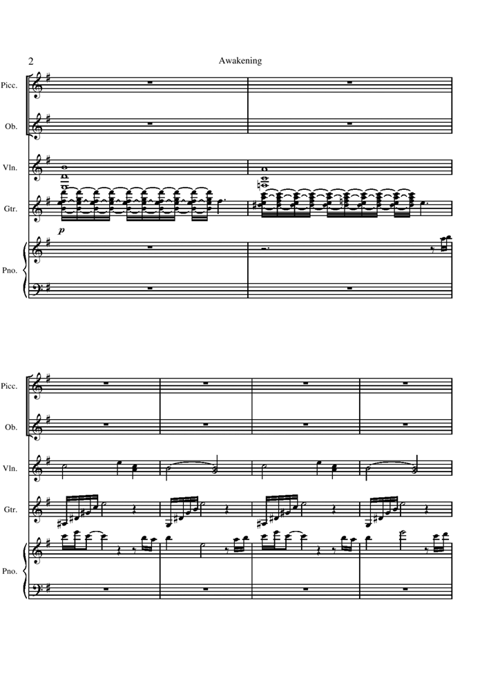 Awakening钢琴曲谱（图2）