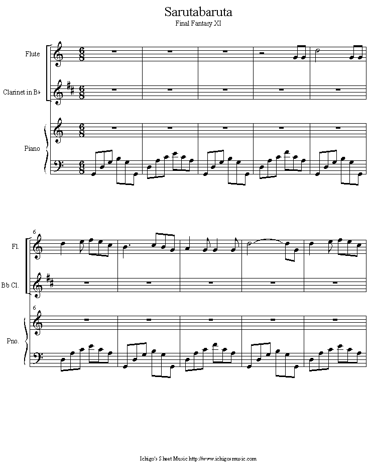 sarutabaruta钢琴曲谱（图1）