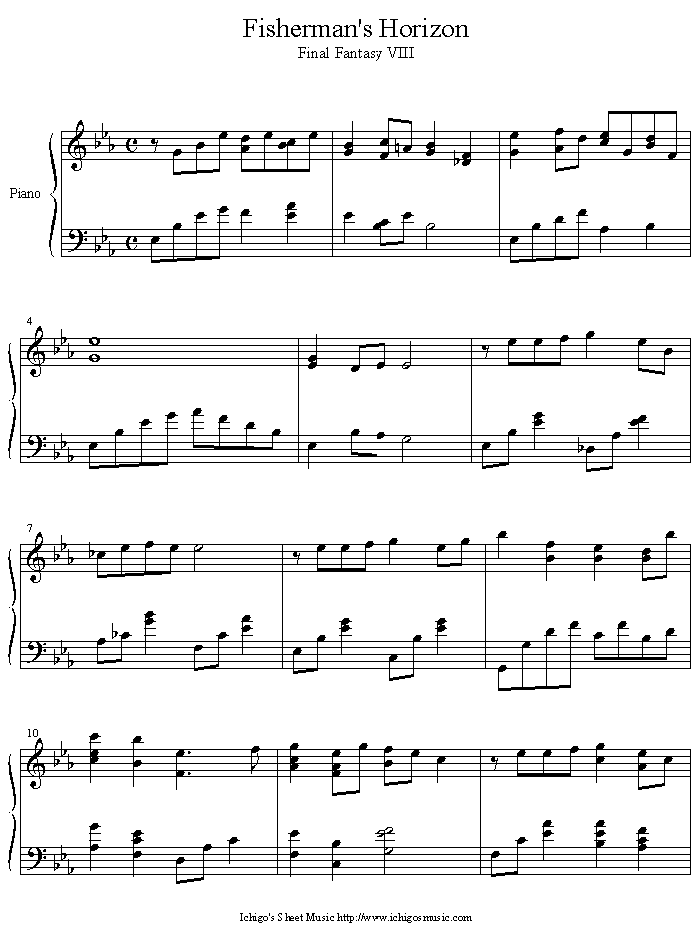 fisherman_s_horizon钢琴曲谱（图1）
