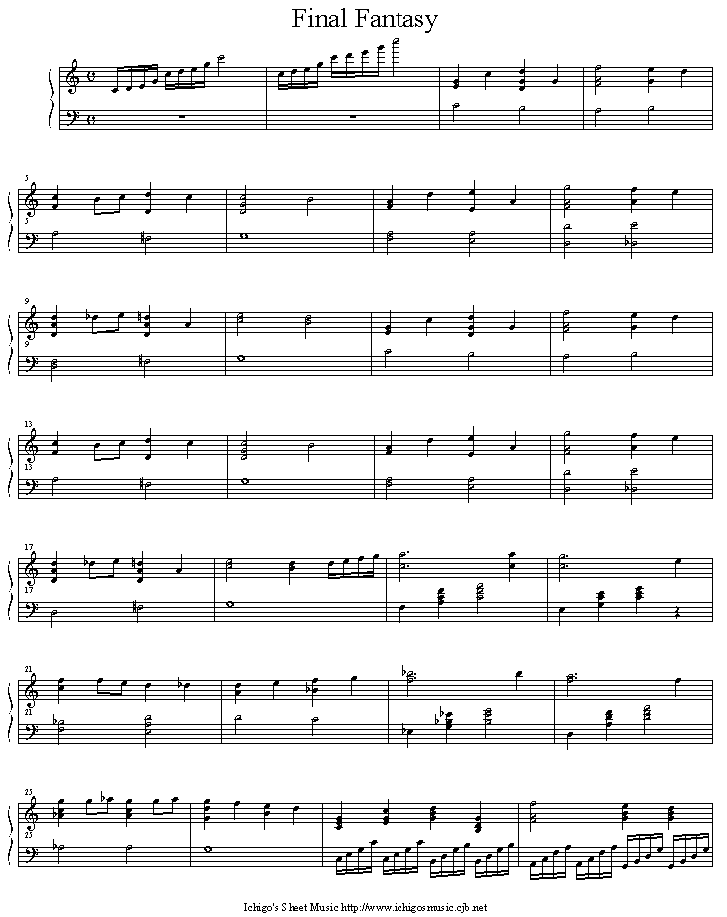 final_fantasy钢琴曲谱（图1）